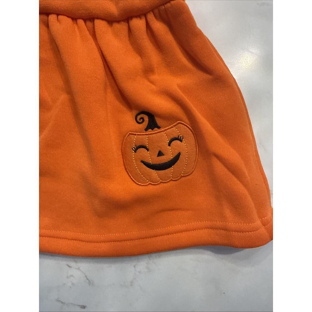Girls Infant Orange Pumpkin My 1st Halloween Fleece Dress Size 6-12 Months - Picture 7 of 7